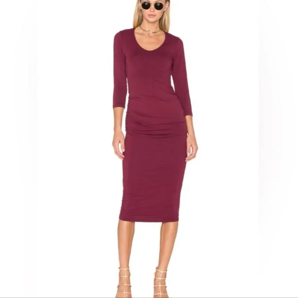 Michael Stars | Dresses | Michael Stars Ruched Midi Dress Nwt | Poshmark